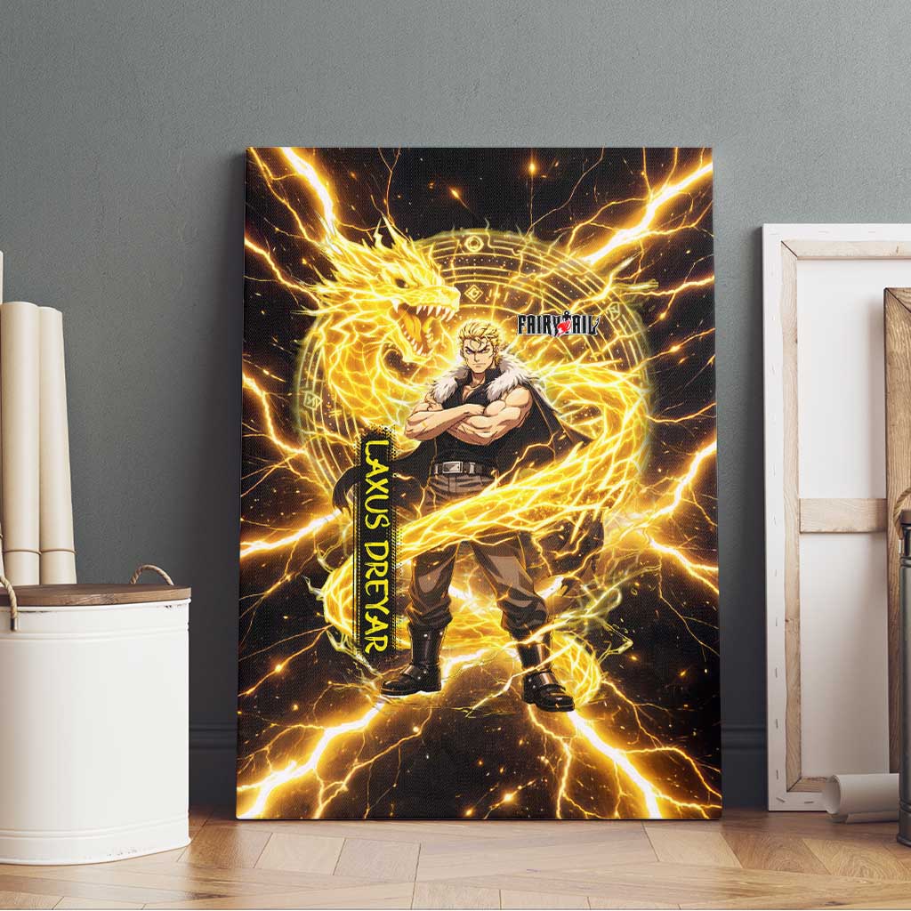 Laxus Dreyar Fairy Tail Canvas Wall Art Lightning Dragon Anime Style with Electric Surge Visuals