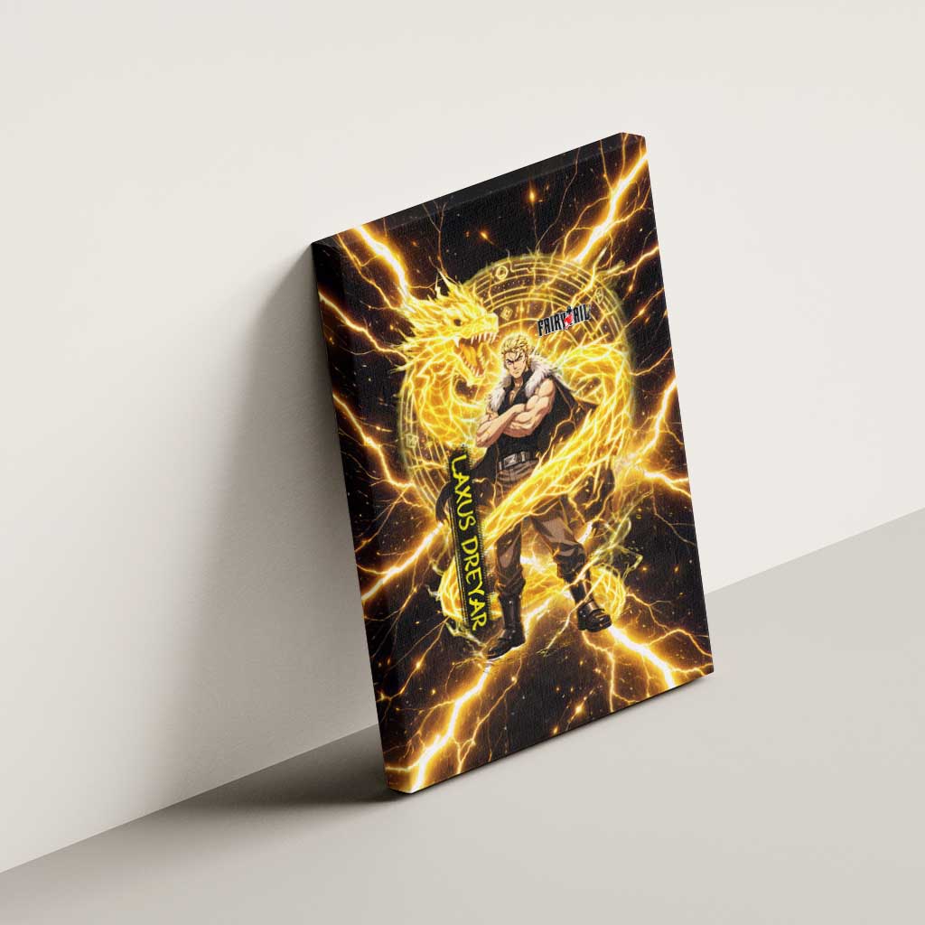 Laxus Dreyar Fairy Tail Canvas Wall Art Lightning Dragon Anime Style with Electric Surge Visuals
