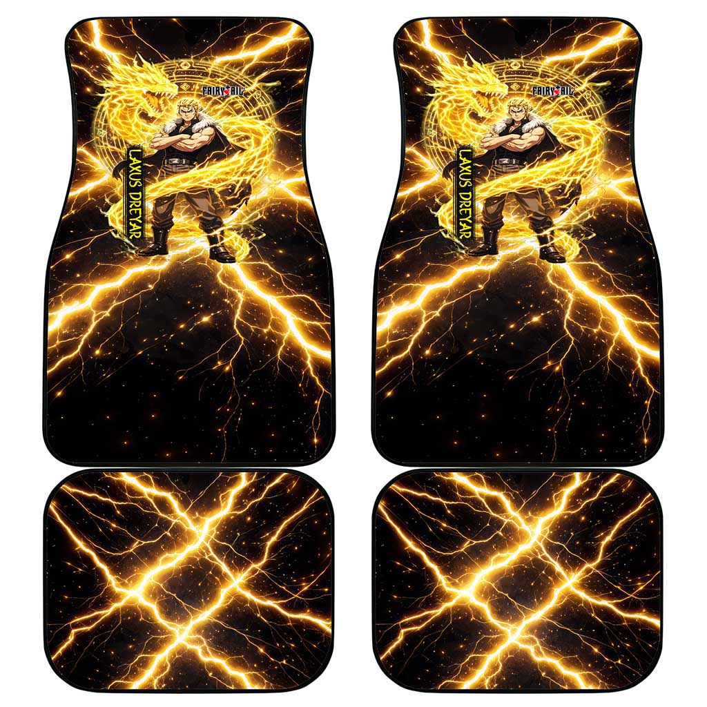 Laxus Dreyar Fairy Tail Car Mats Lightning Dragon Anime Style with Electric Surge Visuals