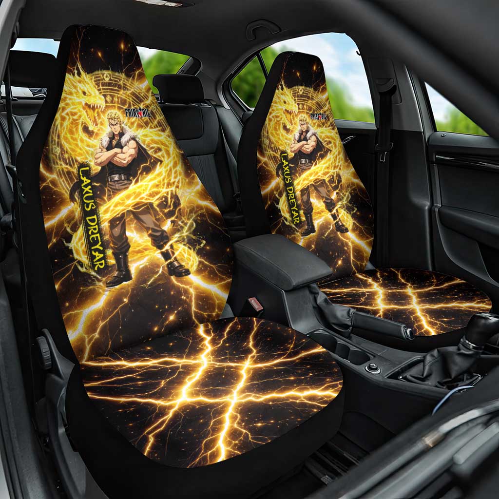 Laxus Dreyar Fairy Tail Car Seat Cover Lightning Dragon Anime Style with Electric Surge Visuals