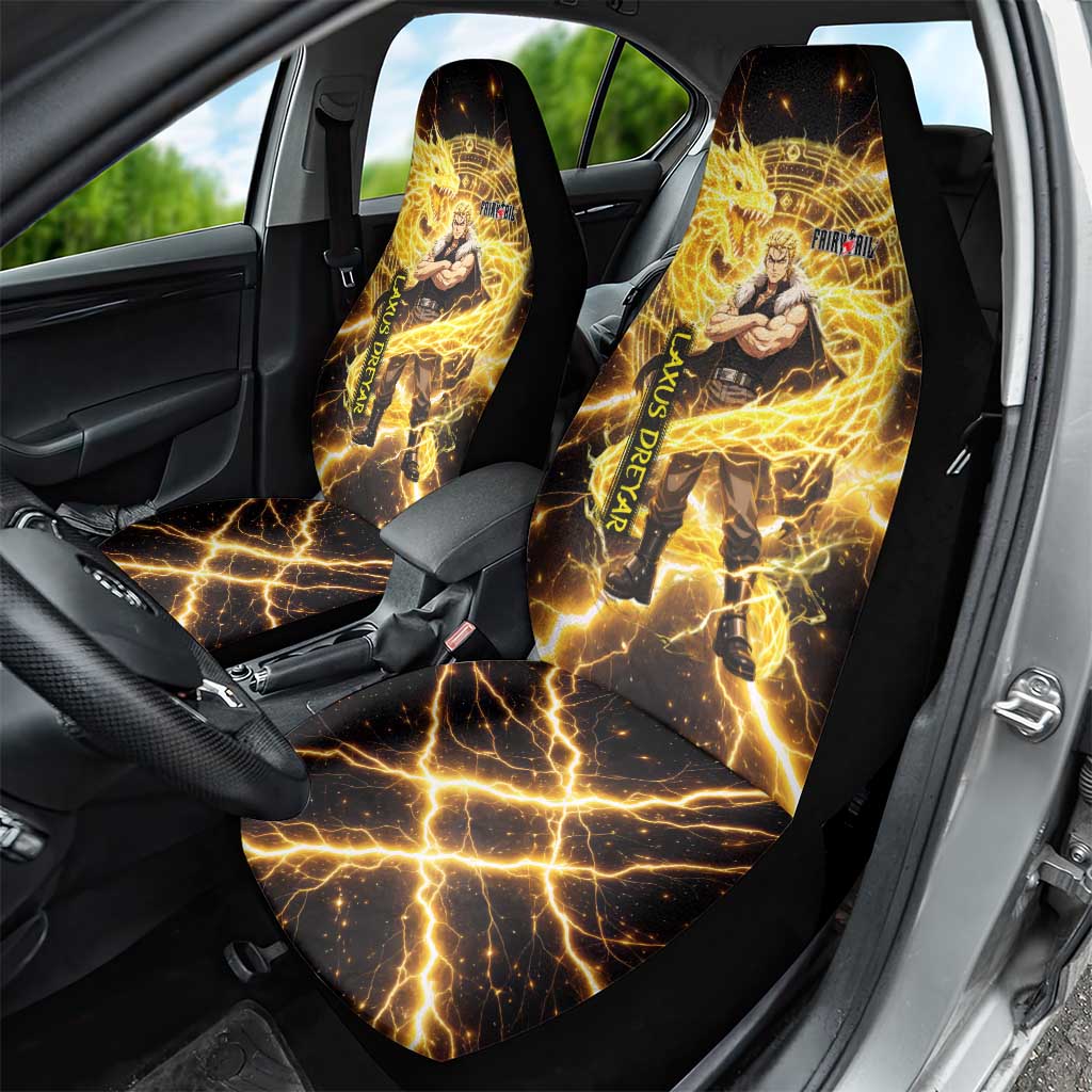 Laxus Dreyar Fairy Tail Car Seat Cover Lightning Dragon Anime Style with Electric Surge Visuals