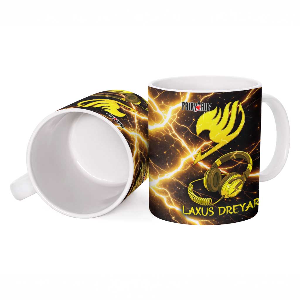 Laxus Dreyar Fairy Tail Ceramic Mug Lightning Dragon Anime Style with Electric Surge Visuals