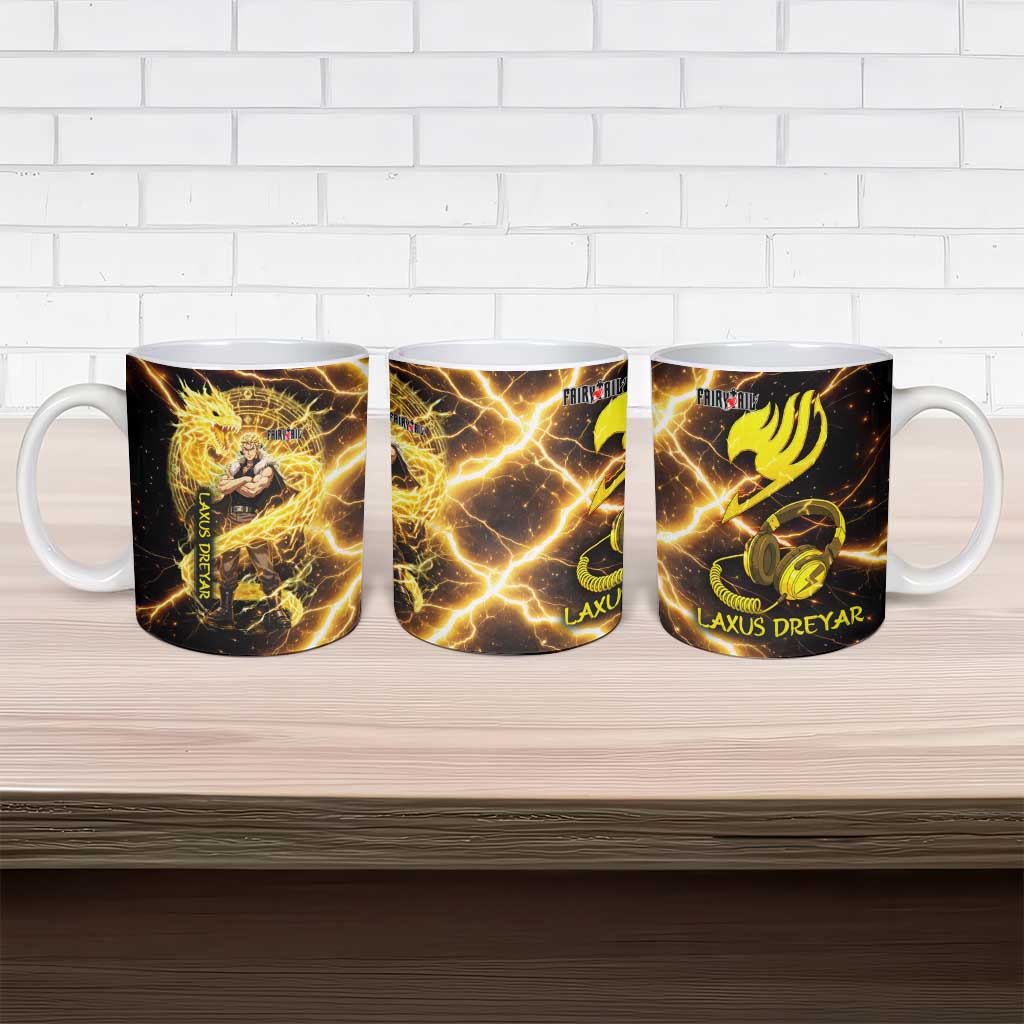Laxus Dreyar Fairy Tail Ceramic Mug Lightning Dragon Anime Style with Electric Surge Visuals