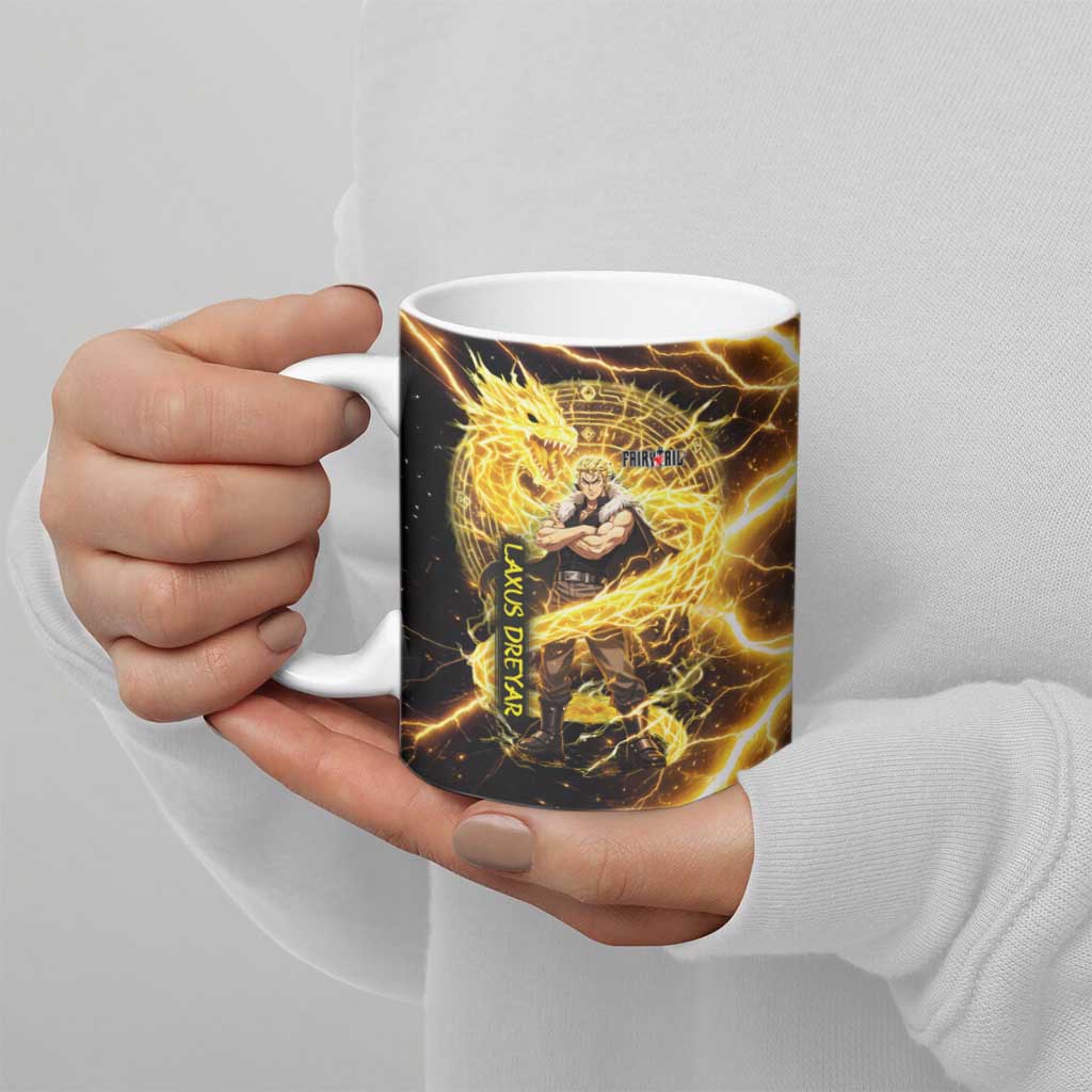 Laxus Dreyar Fairy Tail Ceramic Mug Lightning Dragon Anime Style with Electric Surge Visuals