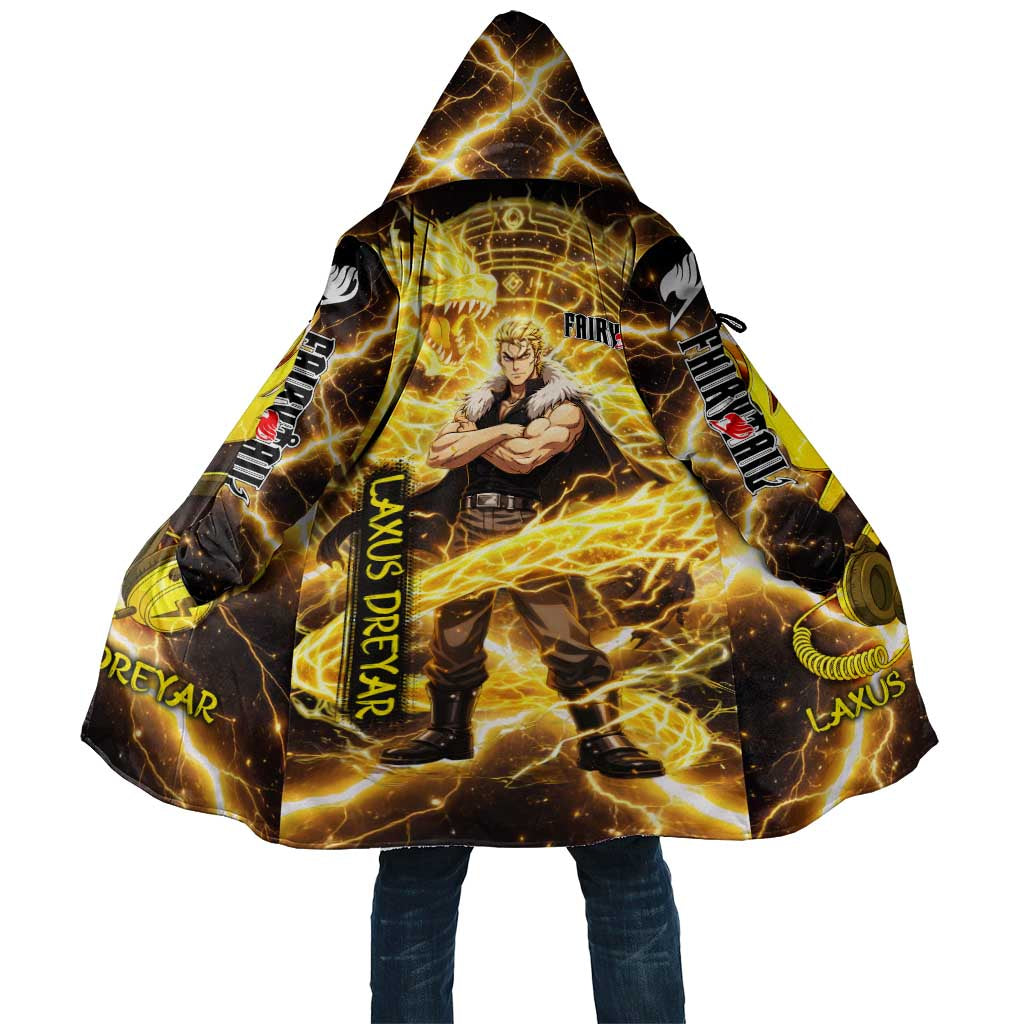 Laxus Dreyar Fairy Tail Cloak Lightning Dragon Anime Style with Electric Surge Visuals