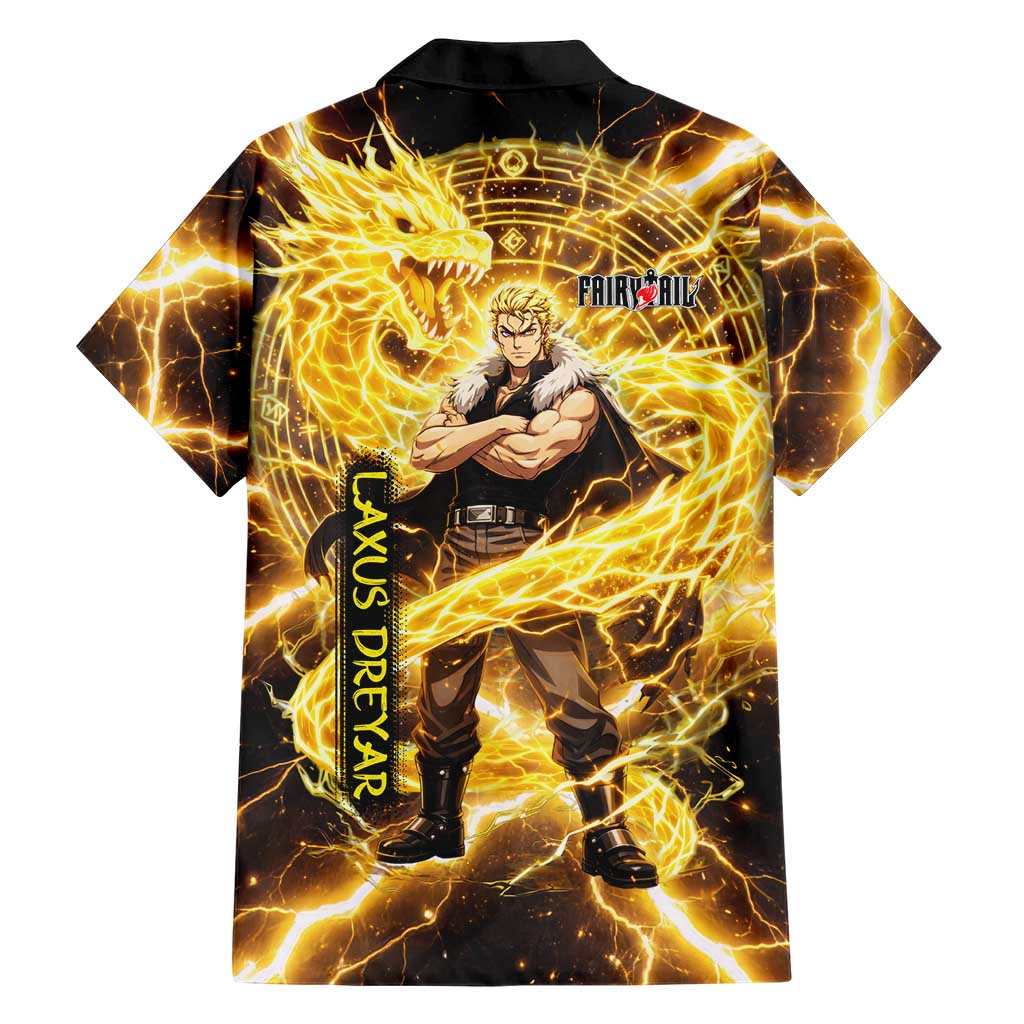 Laxus Dreyar Fairy Tail Family Matching Puletasi and Hawaiian Shirt Lightning Dragon Anime Style with Electric Surge Visuals