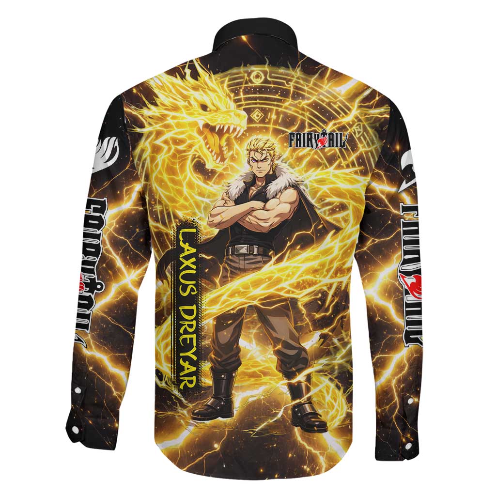 Laxus Dreyar Fairy Tail Family Matching Tank Maxi Dress and Hawaiian Shirt Lightning Dragon Anime Style with Electric Surge Visuals