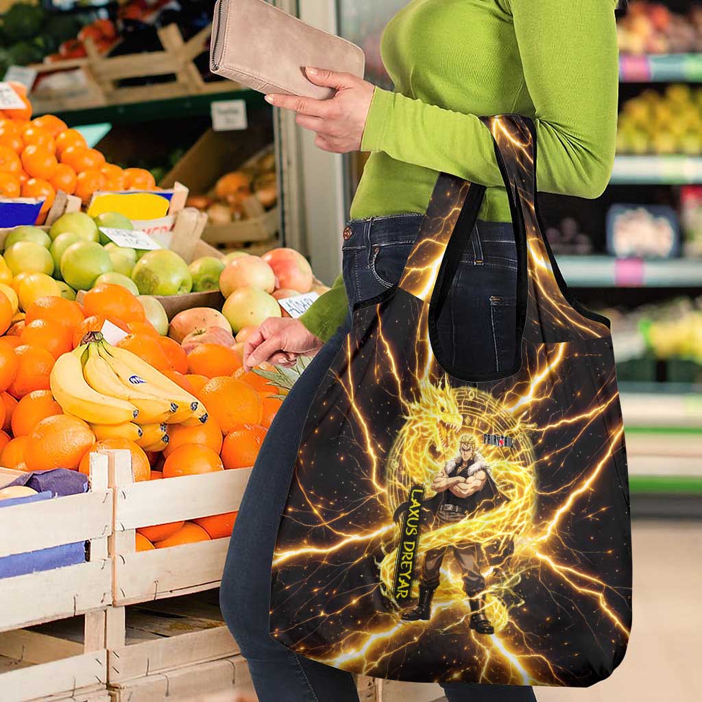 Laxus Dreyar Fairy Tail Grocery Bag Lightning Dragon Anime Style with Electric Surge Visuals