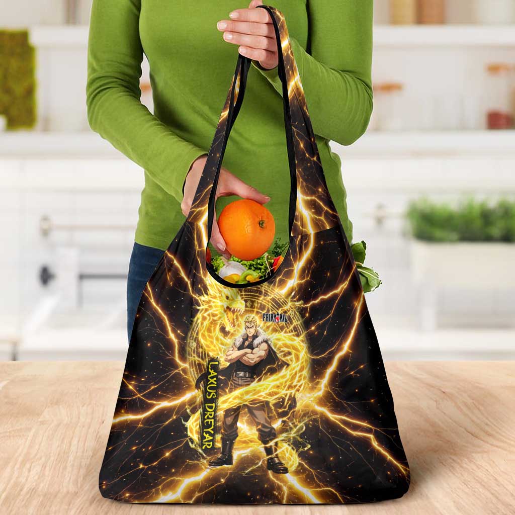 Laxus Dreyar Fairy Tail Grocery Bag Lightning Dragon Anime Style with Electric Surge Visuals