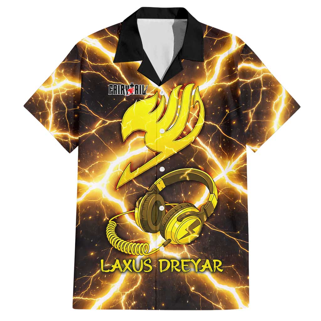 Laxus Dreyar Fairy Tail Hawaiian Shirt Lightning Dragon Anime Style with Electric Surge Visuals