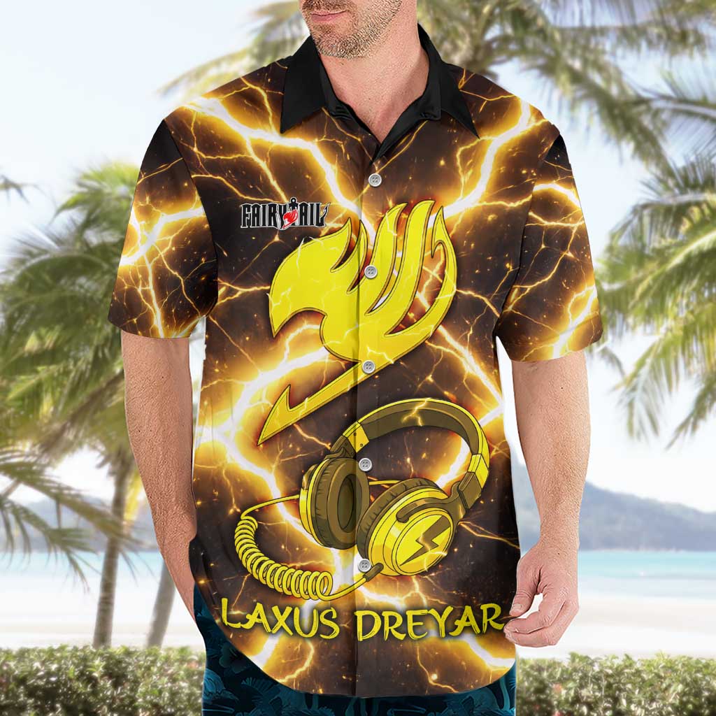 Laxus Dreyar Fairy Tail Hawaiian Shirt Lightning Dragon Anime Style with Electric Surge Visuals