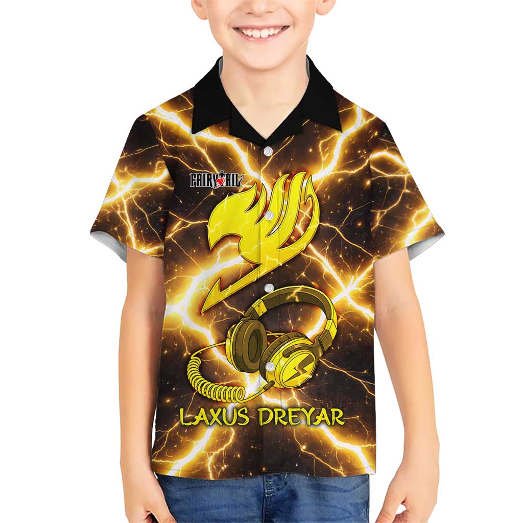 Laxus Dreyar Fairy Tail Hawaiian Shirt Lightning Dragon Anime Style with Electric Surge Visuals