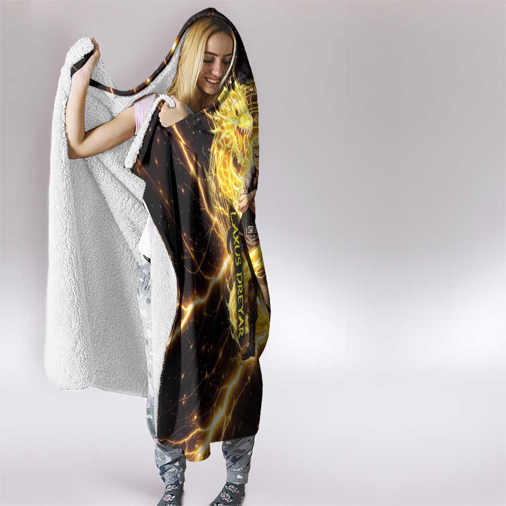 Laxus Dreyar Fairy Tail Hooded Blanket Lightning Dragon Anime Style with Electric Surge Visuals