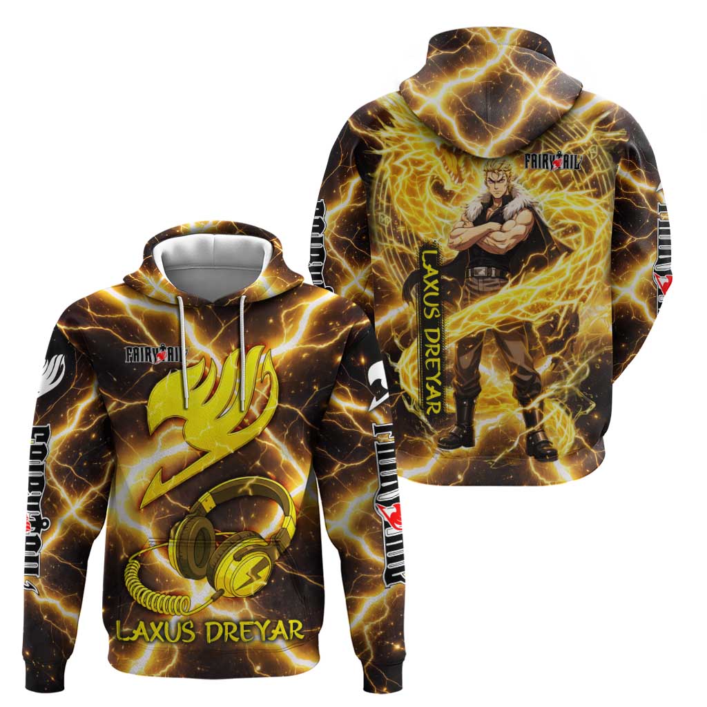 Laxus Dreyar Fairy Tail Hoodie Lightning Dragon Anime Style with Electric Surge Visuals