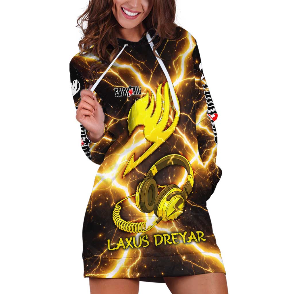 Laxus Dreyar Fairy Tail Hoodie Dress Lightning Dragon Anime Style with Electric Surge Visuals