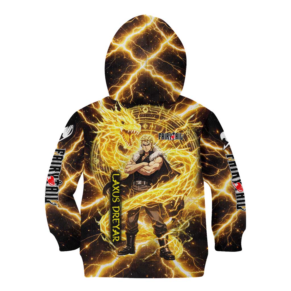 Laxus Dreyar Fairy Tail Kid Hoodie Lightning Dragon Anime Style with Electric Surge Visuals