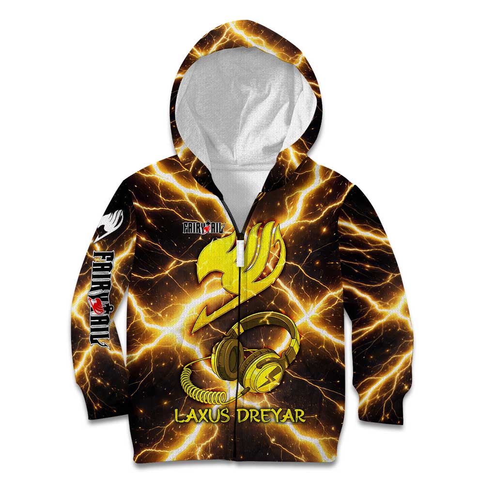 Laxus Dreyar Fairy Tail Kid Hoodie Lightning Dragon Anime Style with Electric Surge Visuals
