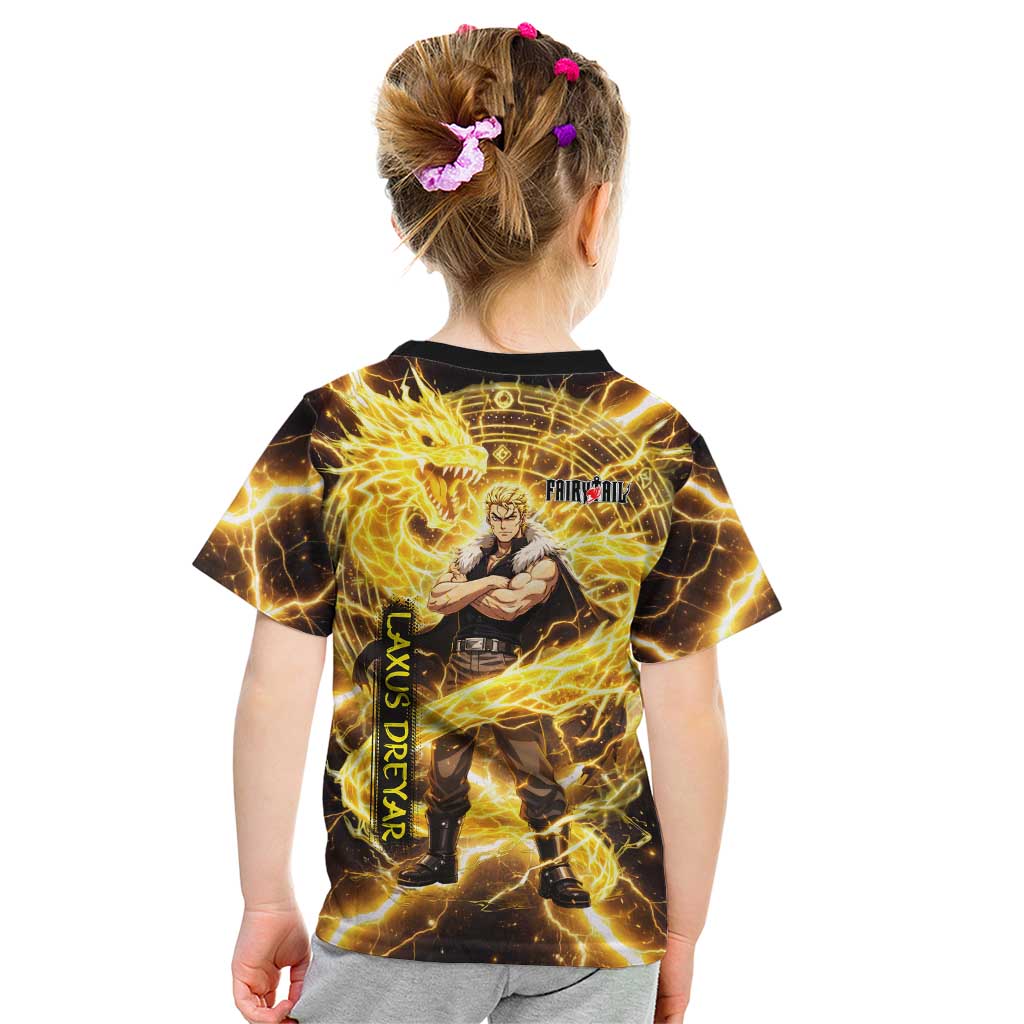 Laxus Dreyar Fairy Tail Kid T Shirt Lightning Dragon Anime Style with Electric Surge Visuals
