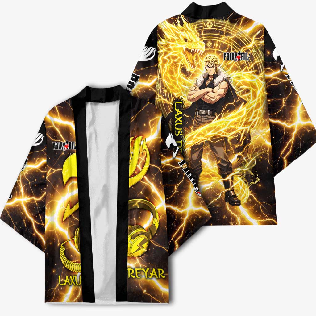 Laxus Dreyar Fairy Tail Kimono Lightning Dragon Anime Style with Electric Surge Visuals