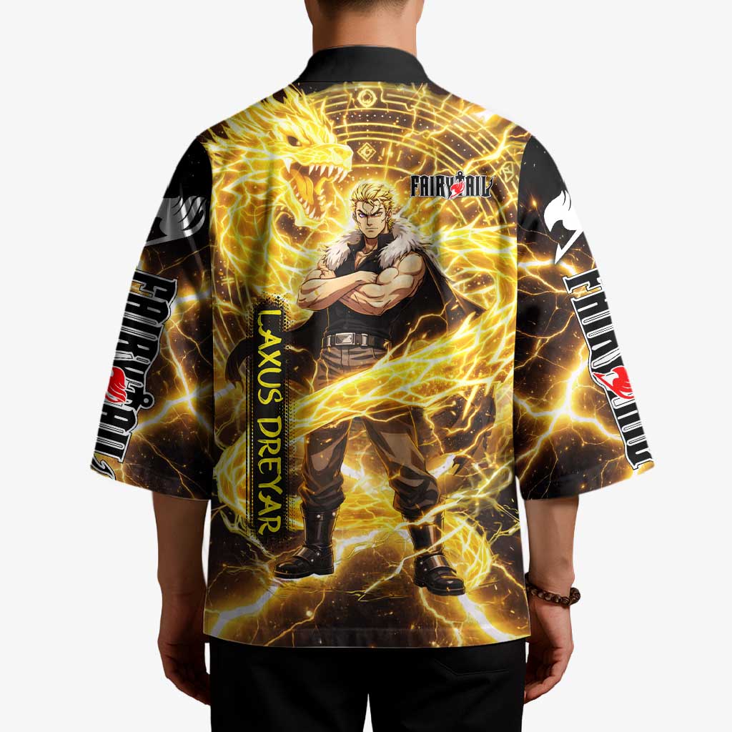 Laxus Dreyar Fairy Tail Kimono Lightning Dragon Anime Style with Electric Surge Visuals