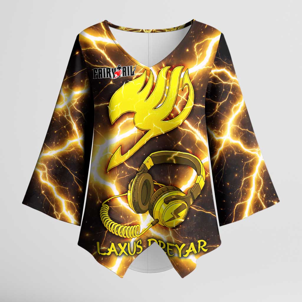 Laxus Dreyar Fairy Tail Kimono Sleeve Blouse Lightning Dragon Anime Style with Electric Surge Visuals