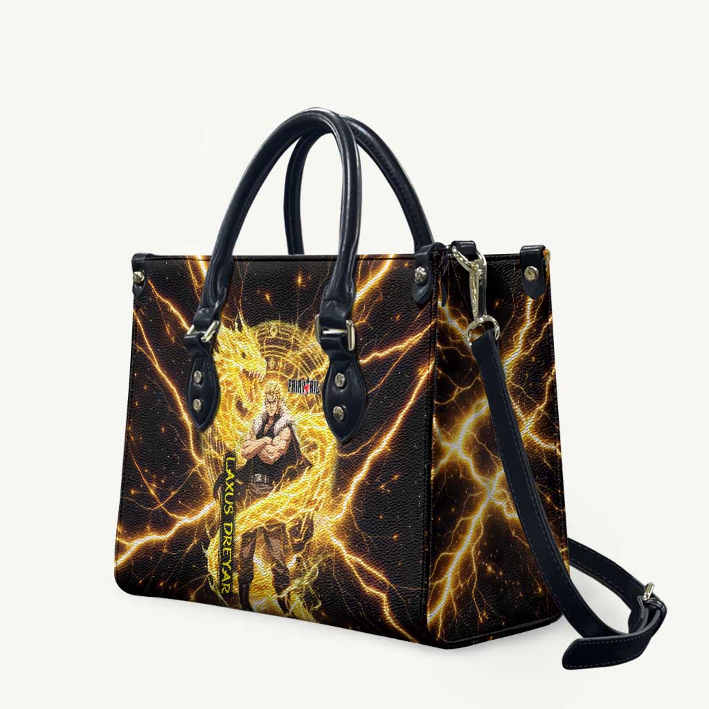 Laxus Dreyar Fairy Tail Leather Bag Lightning Dragon Anime Style with Electric Surge Visuals