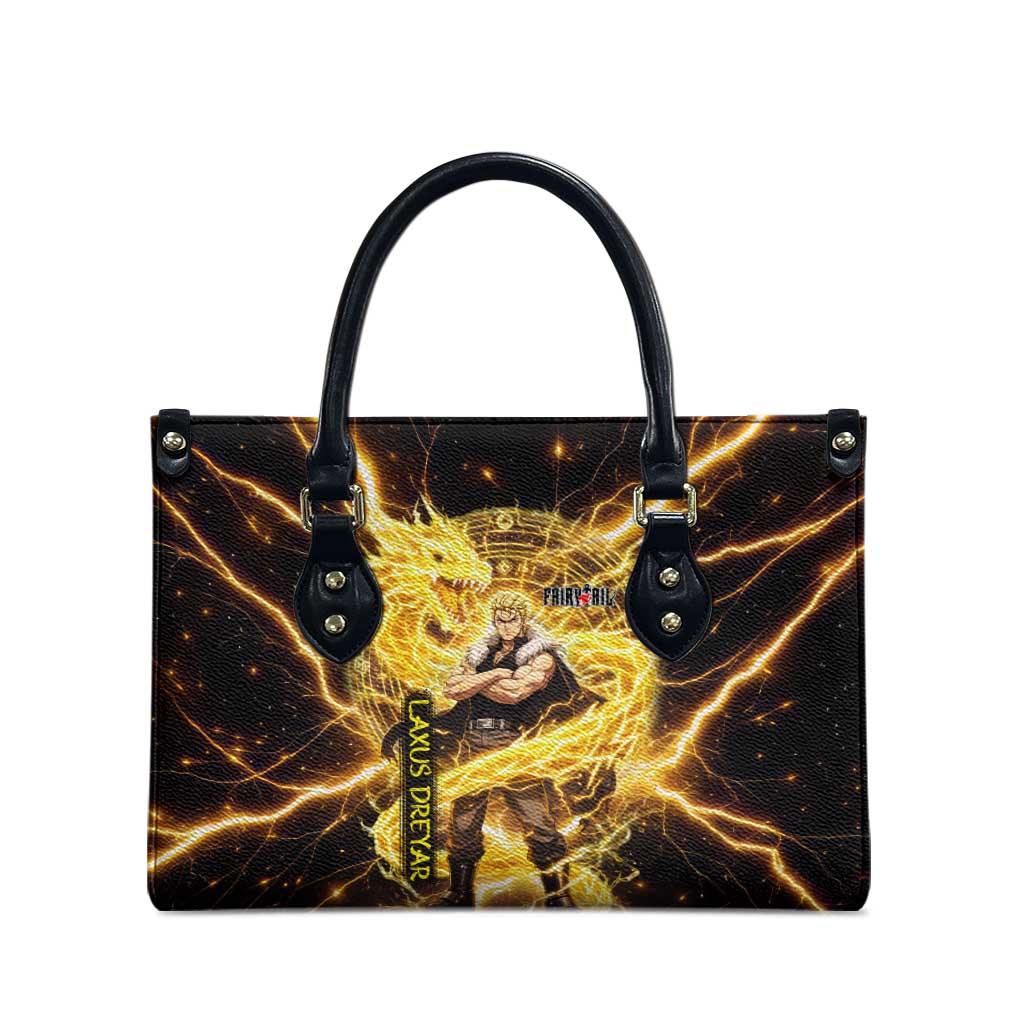 Laxus Dreyar Fairy Tail Leather Bag Lightning Dragon Anime Style with Electric Surge Visuals