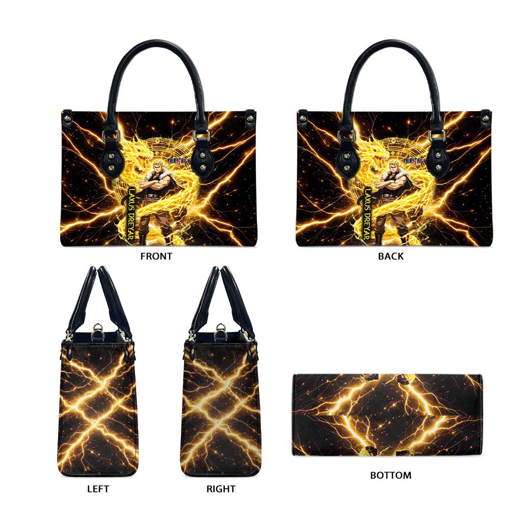 Laxus Dreyar Fairy Tail Leather Bag Lightning Dragon Anime Style with Electric Surge Visuals