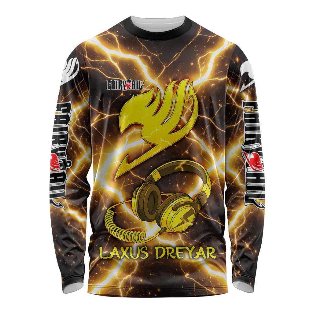 Laxus Dreyar Fairy Tail Long Sleeve Shirt Lightning Dragon Anime Style with Electric Surge Visuals