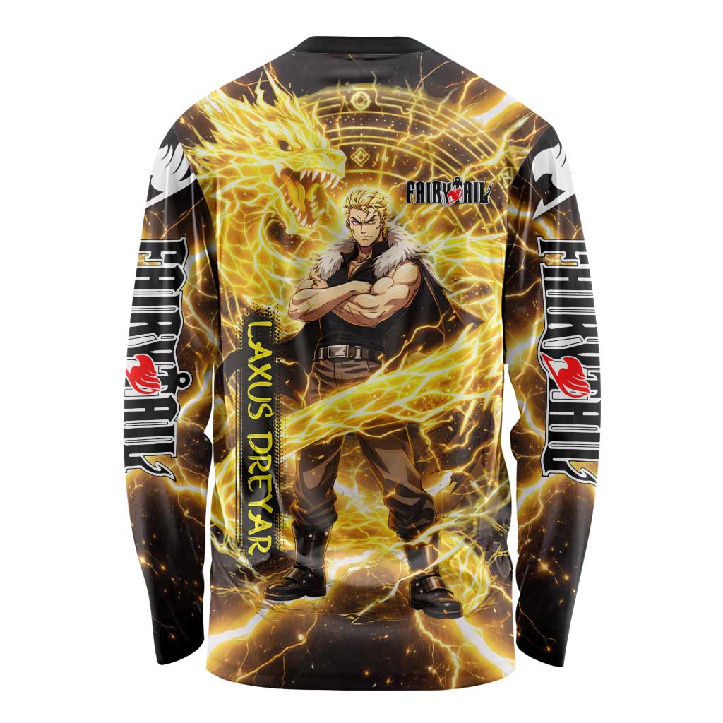 Laxus Dreyar Fairy Tail Long Sleeve Shirt Lightning Dragon Anime Style with Electric Surge Visuals