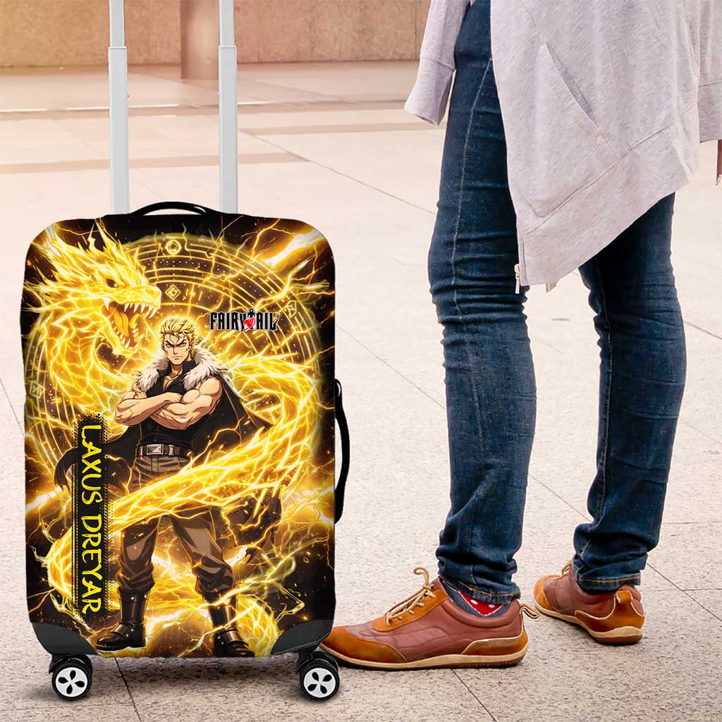 Laxus Dreyar Fairy Tail Luggage Cover Lightning Dragon Anime Style with Electric Surge Visuals