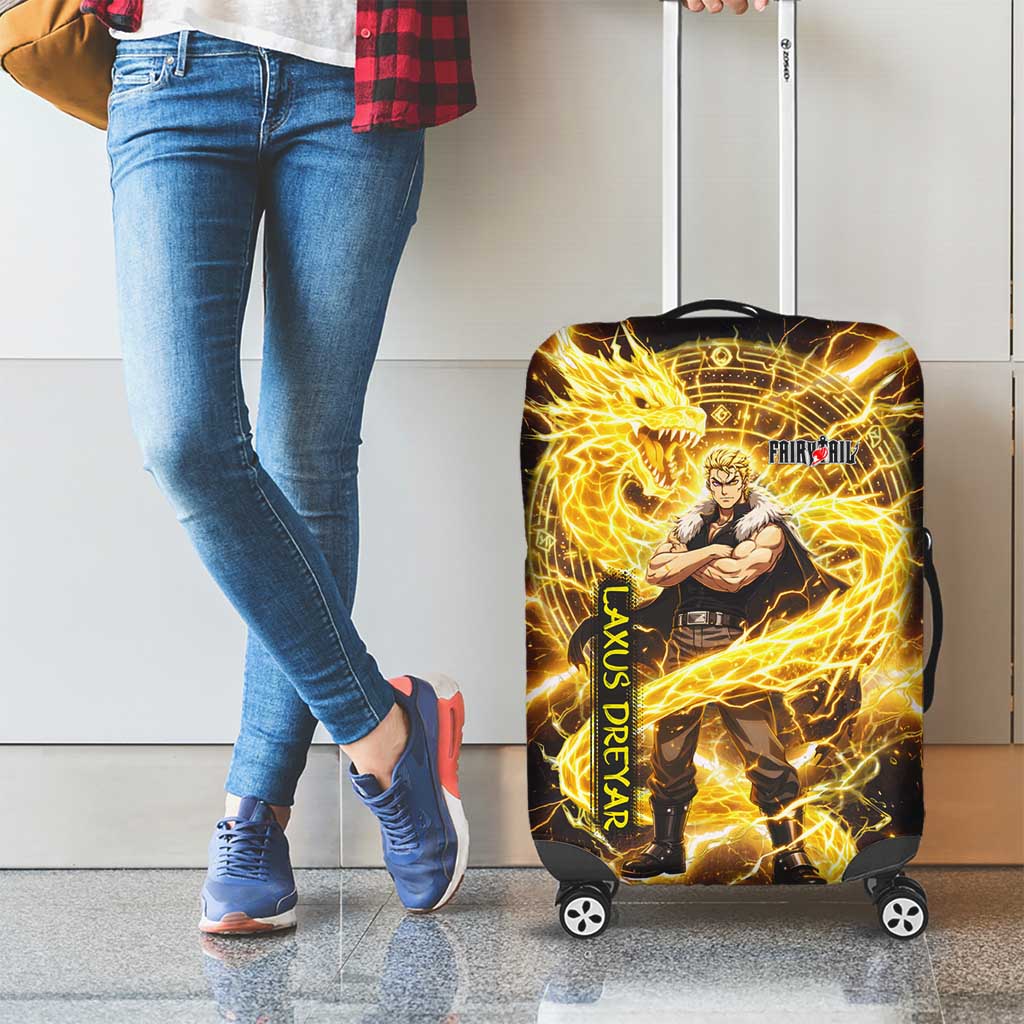 Laxus Dreyar Fairy Tail Luggage Cover Lightning Dragon Anime Style with Electric Surge Visuals