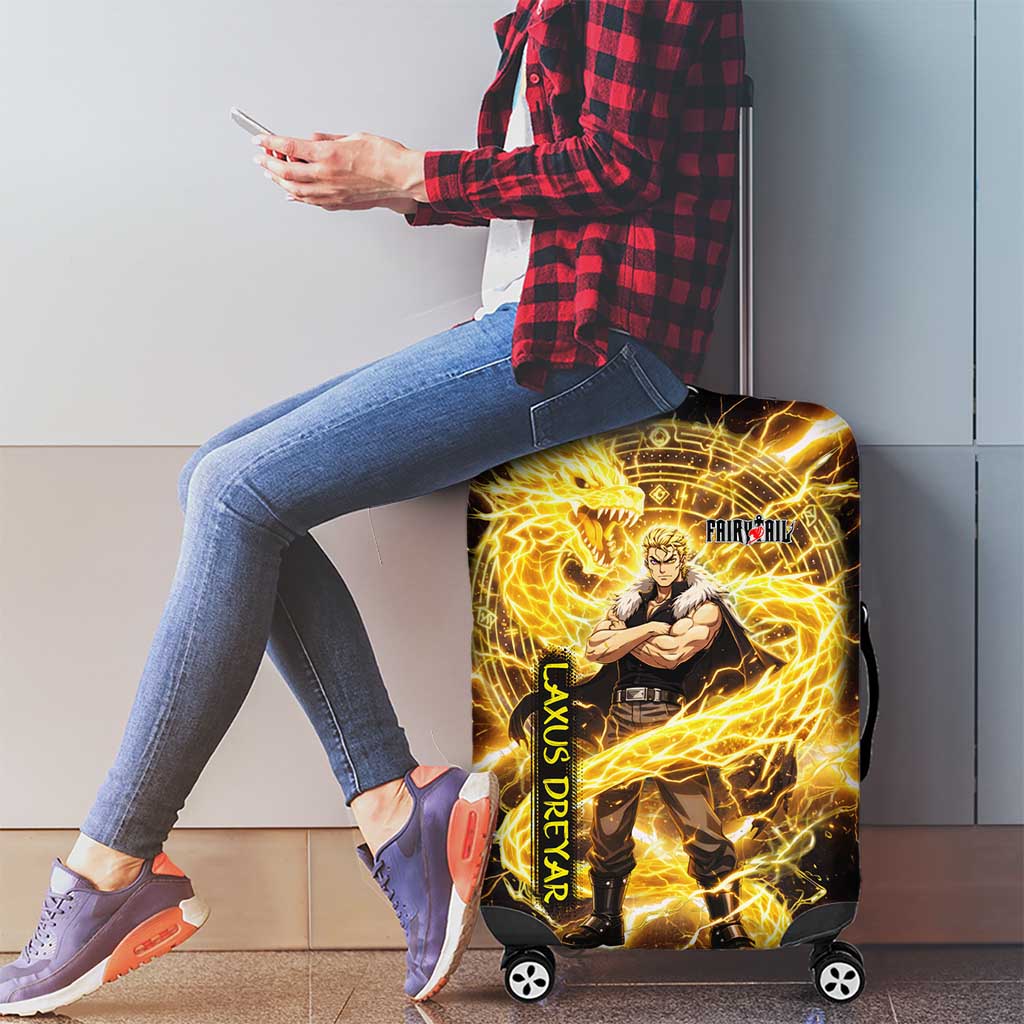 Laxus Dreyar Fairy Tail Luggage Cover Lightning Dragon Anime Style with Electric Surge Visuals