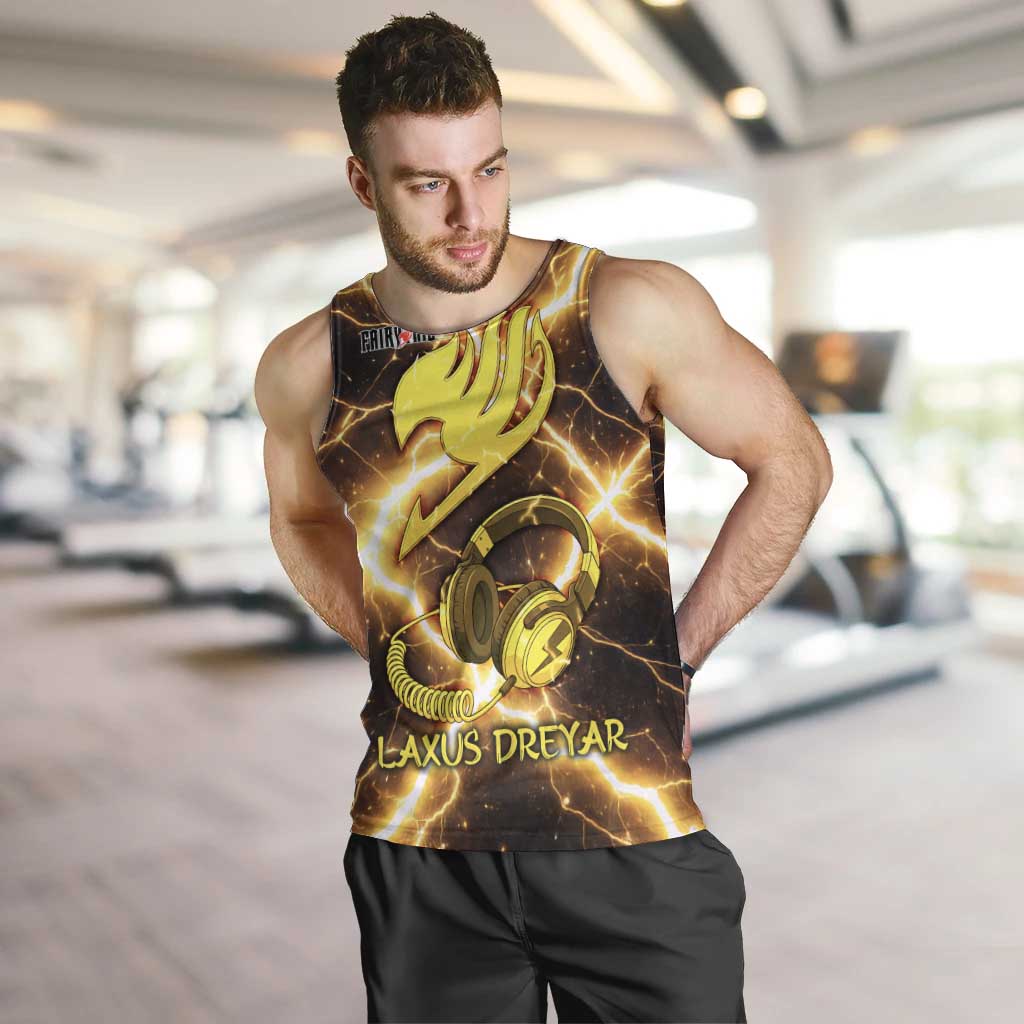 Laxus Dreyar Fairy Tail Men Tank Top Lightning Dragon Anime Style with Electric Surge Visuals