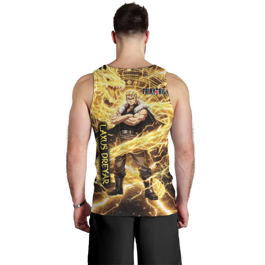 Laxus Dreyar Fairy Tail Men Tank Top Lightning Dragon Anime Style with Electric Surge Visuals