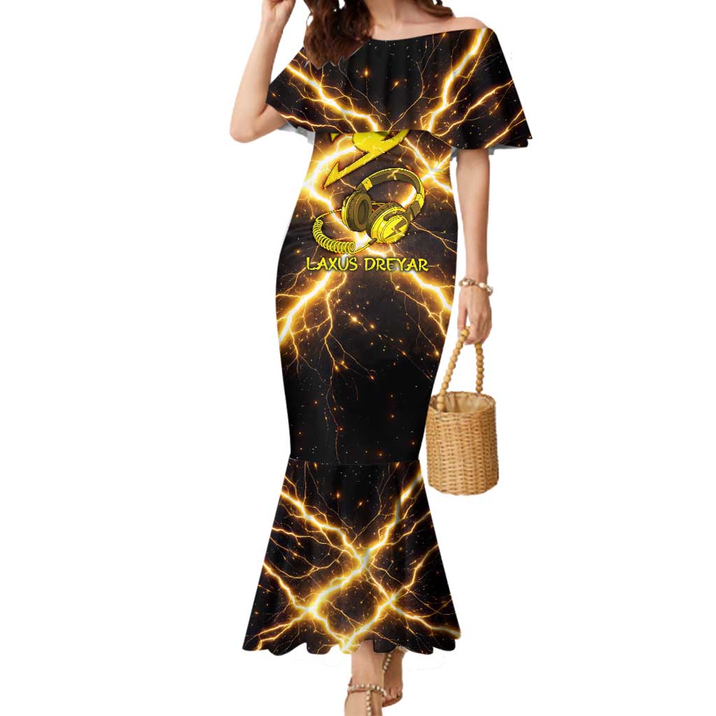 Laxus Dreyar Fairy Tail Mermaid Dress Lightning Dragon Anime Style with Electric Surge Visuals