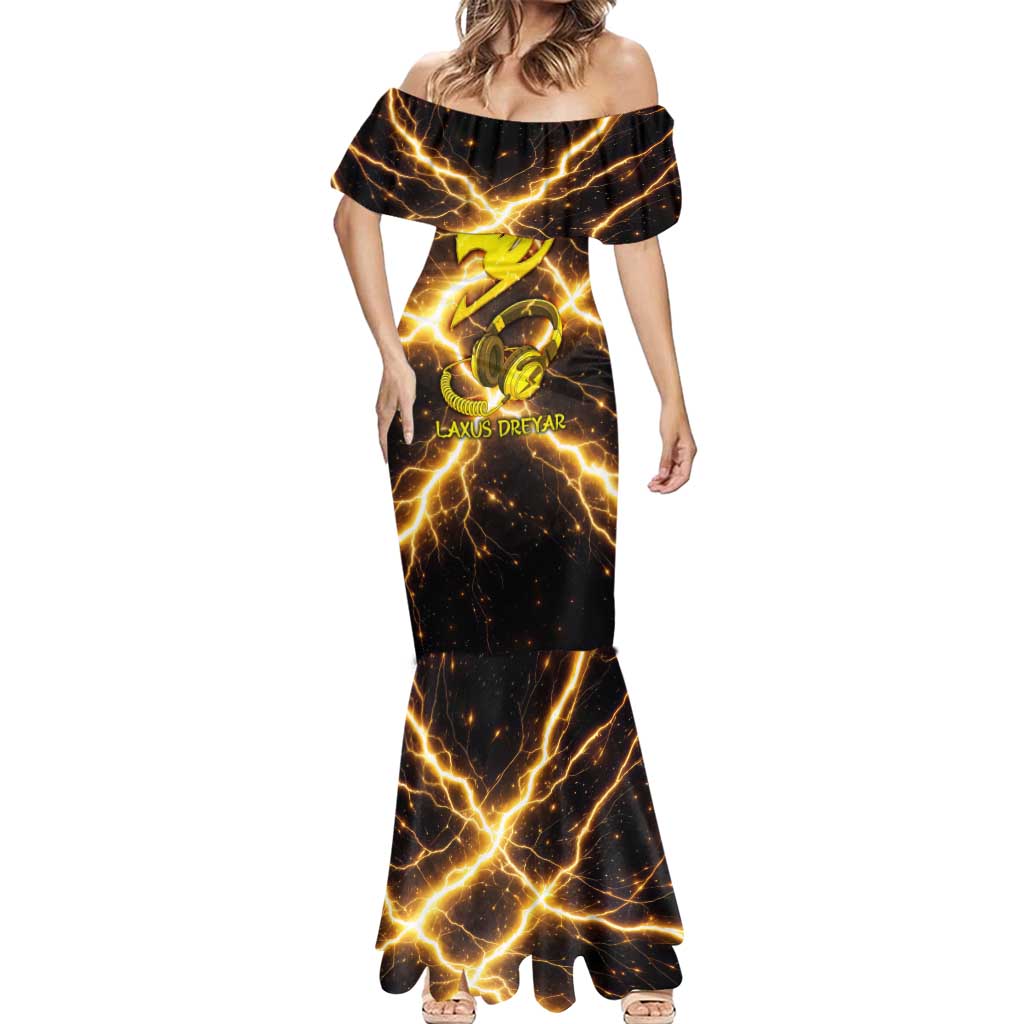 Laxus Dreyar Fairy Tail Mermaid Dress Lightning Dragon Anime Style with Electric Surge Visuals