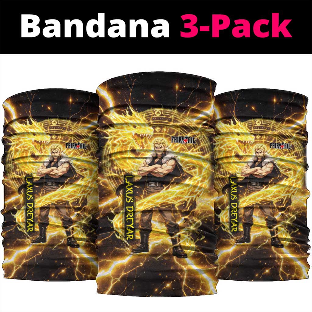 Laxus Dreyar Fairy Tail Neck Gaiter Lightning Dragon Anime Style with Electric Surge Visuals