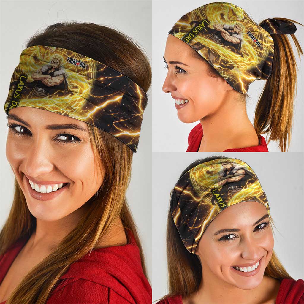 Laxus Dreyar Fairy Tail Neck Gaiter Lightning Dragon Anime Style with Electric Surge Visuals