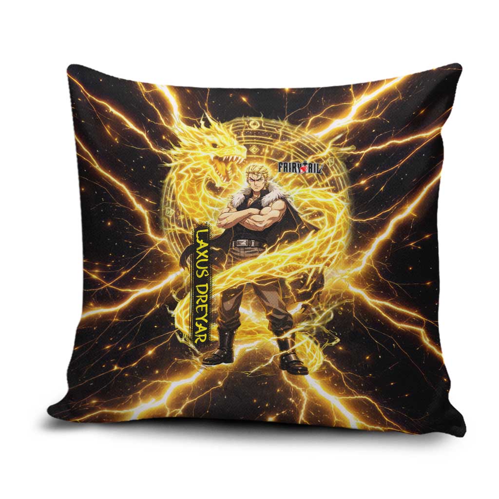 Laxus Dreyar Fairy Tail Pillow Cover Lightning Dragon Anime Style with Electric Surge Visuals