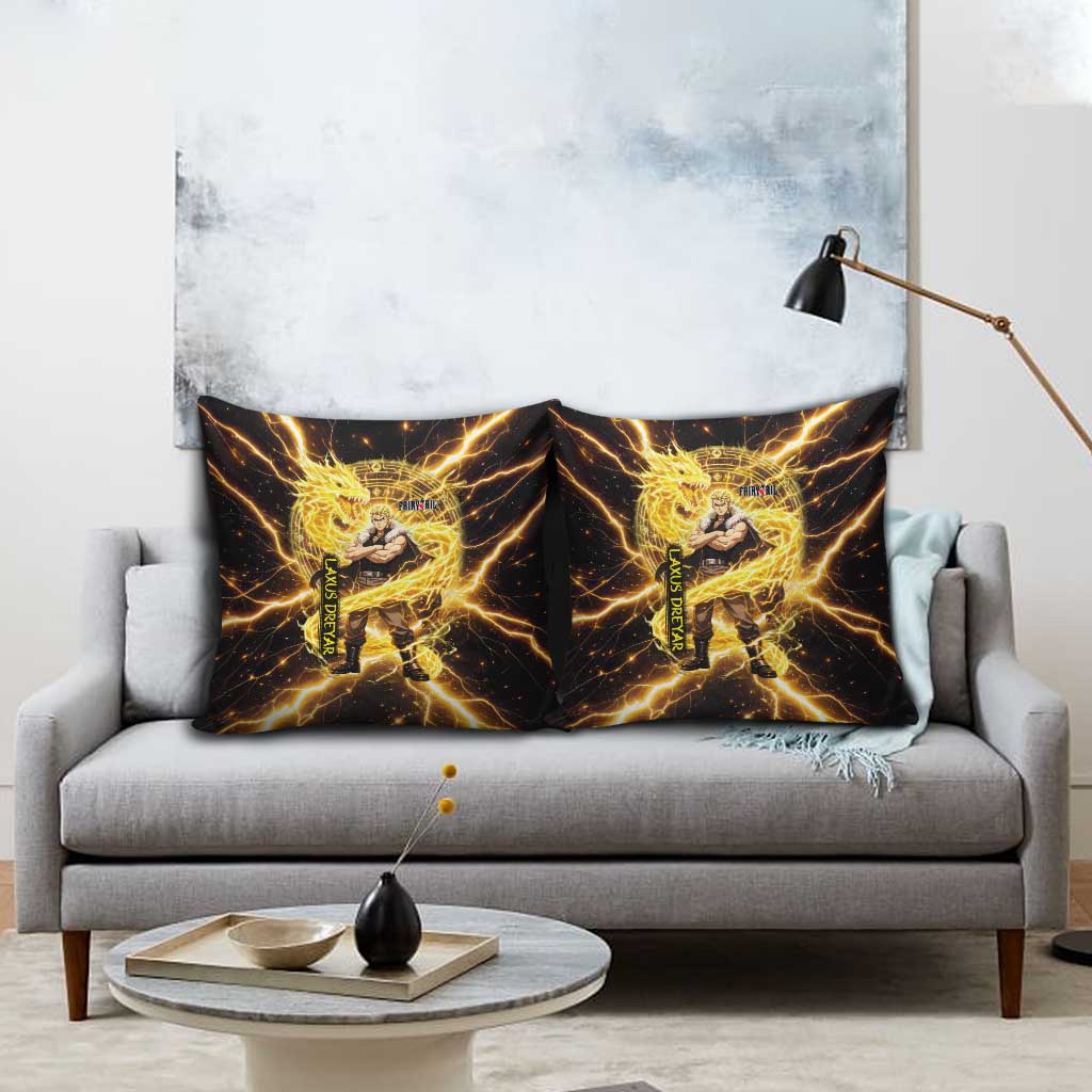 Laxus Dreyar Fairy Tail Pillow Cover Lightning Dragon Anime Style with Electric Surge Visuals