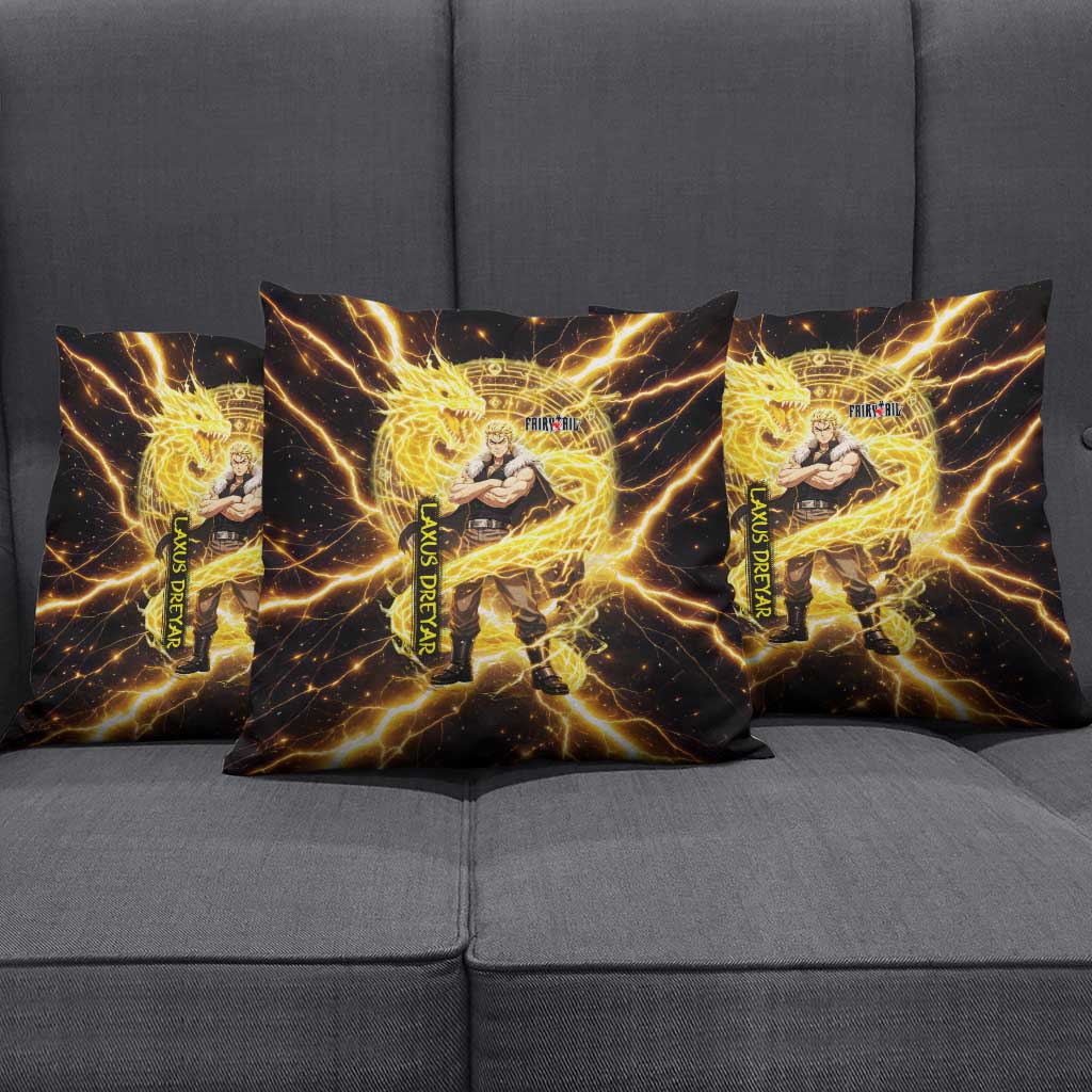 Laxus Dreyar Fairy Tail Pillow Cover Lightning Dragon Anime Style with Electric Surge Visuals