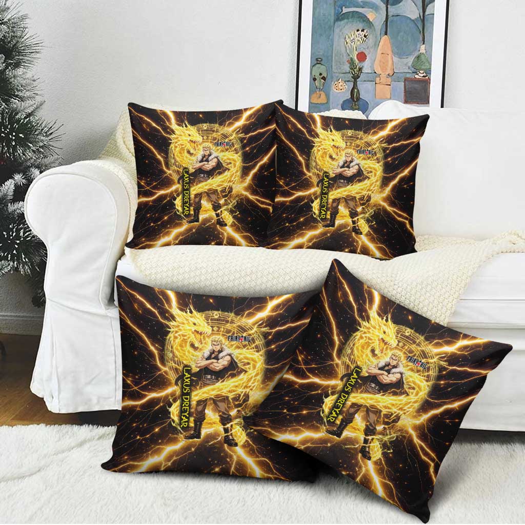 Laxus Dreyar Fairy Tail Pillow Cover Lightning Dragon Anime Style with Electric Surge Visuals