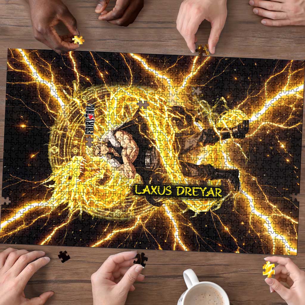 Laxus Dreyar Fairy Tail Puzzle Lightning Dragon Anime Style with Electric Surge Visuals