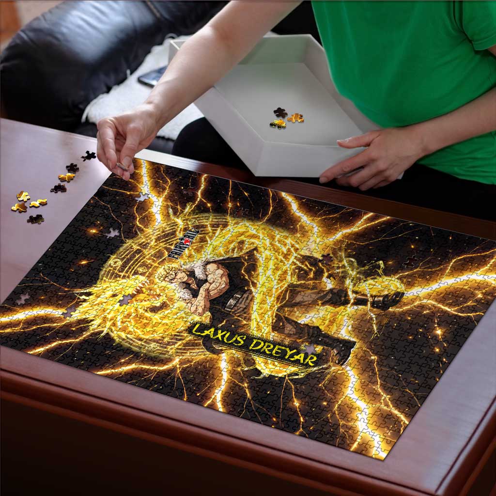 Laxus Dreyar Fairy Tail Puzzle Lightning Dragon Anime Style with Electric Surge Visuals