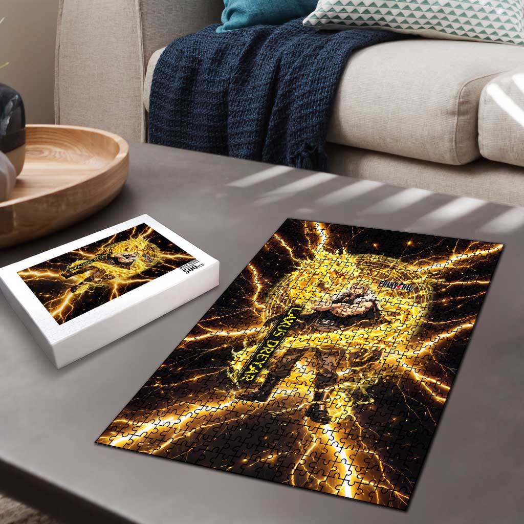 Laxus Dreyar Fairy Tail Puzzle Lightning Dragon Anime Style with Electric Surge Visuals