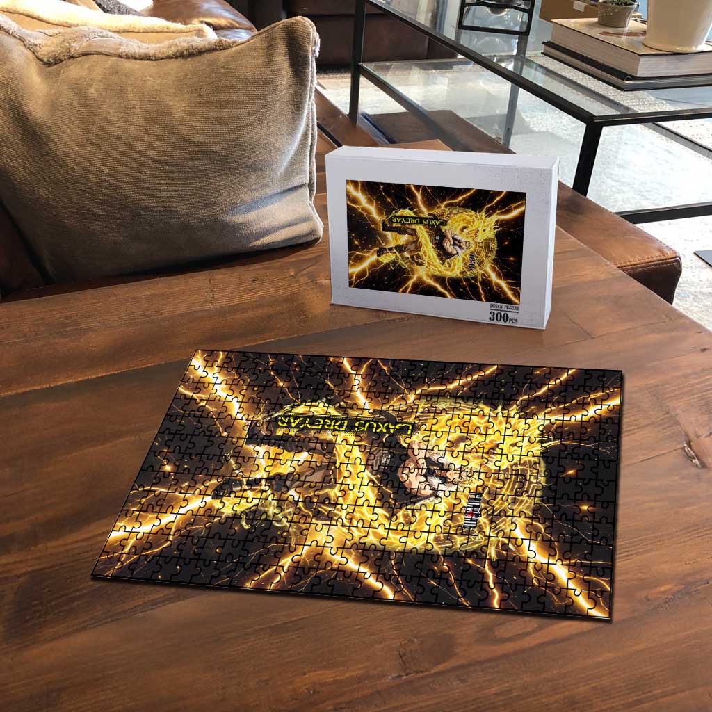 Laxus Dreyar Fairy Tail Puzzle Lightning Dragon Anime Style with Electric Surge Visuals