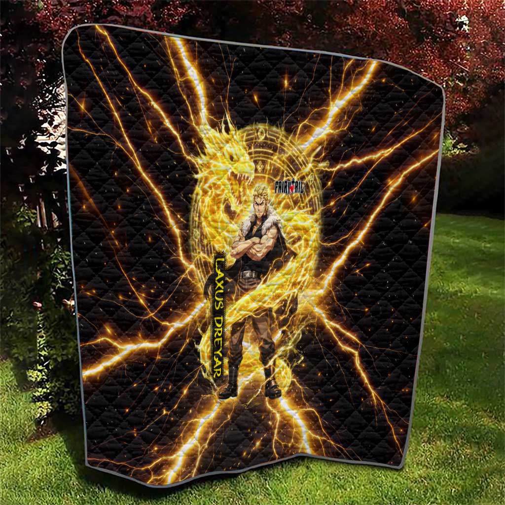 Laxus Dreyar Fairy Tail Quilt Lightning Dragon Anime Style with Electric Surge Visuals