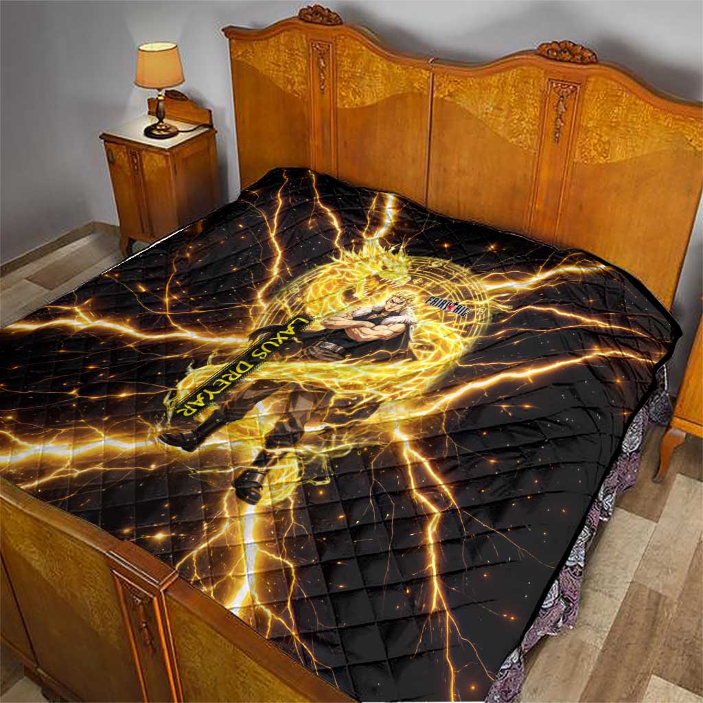 Laxus Dreyar Fairy Tail Quilt Lightning Dragon Anime Style with Electric Surge Visuals