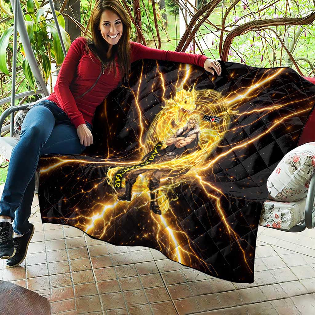 Laxus Dreyar Fairy Tail Quilt Lightning Dragon Anime Style with Electric Surge Visuals